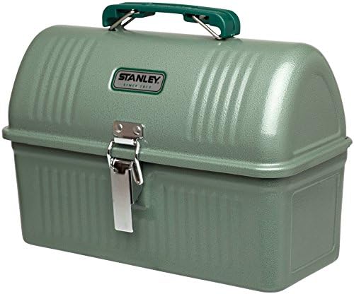 Stanley Classic Lunch Box 5.5 qt | Vintage Metal Lunchbox | Durable Meal Container with Handle and Latch | Stores Food, Drinks, Thermos, Water Bottle | Hammer Tone Green