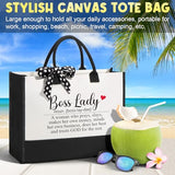 Boss Day Gifts for Her Women Bosses, Boss Lady Gifts for Women Best Boss Gifts Cool Gifts for Bosses Female, Funny Boss Appreciation Gifts Birthday Christmas Farewell Gifts for Boss w/ Canvas Tote Bag