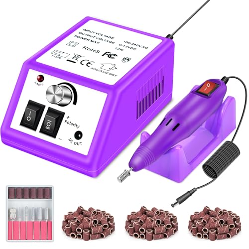 LAVAED Nail Drill Professional E Filer for Nails Electric Nail File, Nail Filer Electric Nail Drill Kit with 156pcs Sanding Bands and Nail Drill Bits for Acrylic Nail Gel Nail Manicure Pedicure