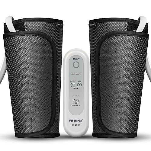 FIT KING Calf Massager for Circulation and Muscle Recovery, Air Compression Device for Calves, Relives Muscle Soreness and Swelling Pain, Helpful for Edema and RLS