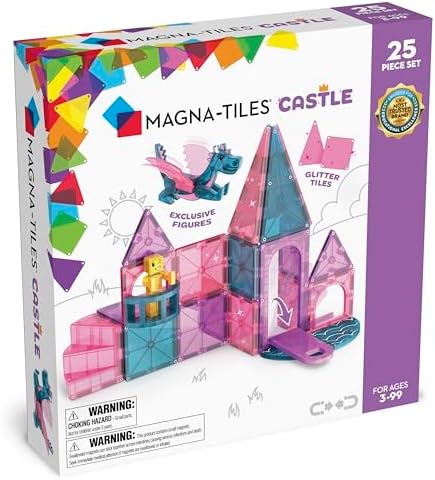 MAGNA-TILES Castle 25-Piece Magnetic Construction Set, The Original Magnetic Building Brand