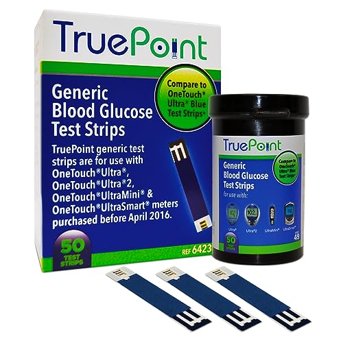 TruePoint Generic Test Strips 50 Count for Use with OneTouch Ultra, Ultra2, and UltraMini & UltraSmart Meters.