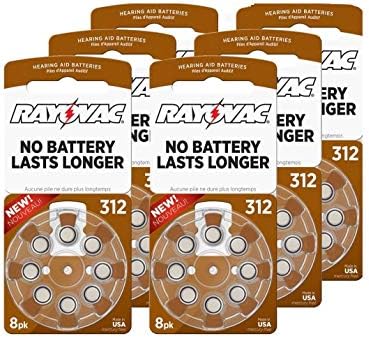 RAYOVAC Size 312 Hearing Aid Batteries, 48 ct