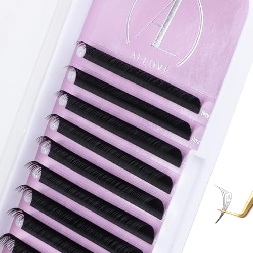 ALLOVE Eyelash Extension Cashmere Super Easy Fan Volume Lash Extensions 0.05mm D Curl 12mm Rapid Blooming Volume Lashes Self Fanning Lash Extension Supplies