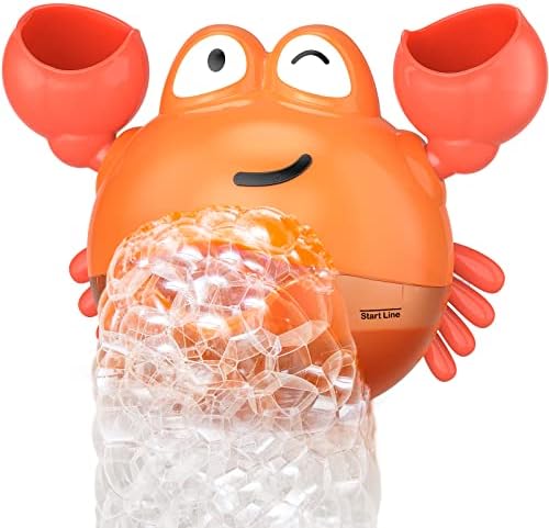 KINDIARY Bath Toy, Crab Bath Bubble Maker for Baby, Toddlers 1-3, Infants, Kids, Automatic Bubbles Machine Blower for Bathtub, Battery Operated
