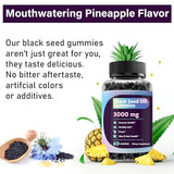3000mg Black Seed Oil Gummies | Black Seed Oil with Elderberry & Turmeric, Omega 3 6 9, Potent Black Cumin Seed Oil - Super antioxidant for Immune, Digestion, Focus, Joints, Hair & Skin - 120 Gummies