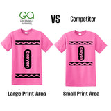 Crayon Tshirt Halloween Costume for Men Women Adult Size | Funny Cool Group Shirt idea | Graphic tee (Pink, Small)