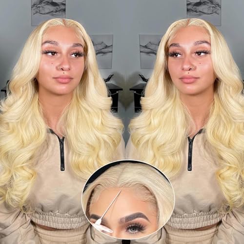 Alipeacock 613 Lace Front Wig Human Hair Body Wave 5x6 Hd Lace Closure Wear and Go Glueless Wigs Human Hair Pre Cut Blonde Wig 30inch 200% Density