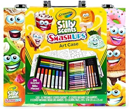 Crayola Silly Scents Mini Inspiration Art Case, Scented Crayons & Markers Set, Art Kit for Kids, Coloring Supplies, Kids Easter Basket Stuffer & Gift