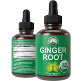 USDA Organic Ginger Root Extract Liquid Drops. Zero Sugar, Non Bitter Vegan Ginger Oil Supplement For Immune, Digestive + Gut Support. High Bioavailability, Gluten Free For Women and Men. Take Orally
