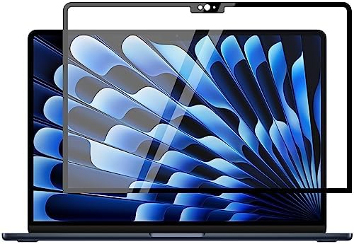 F FORITO Removable Tempered Glass Screen Protector Compatible with Apple MacBook Air 15.3 Inch (2024-2023, M3, M2) - 9H Hardness & Bubble Free Screen Filter
