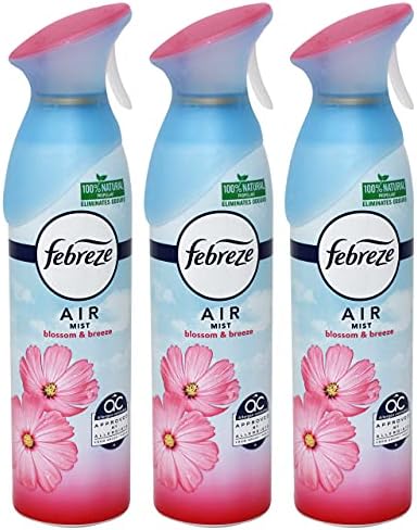 Febreze Air Refreshener Spray Blossom and Breeze Scent, Eliminates Tough and Lingering Odors, 10.1 Ounce (Pack of 3)