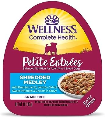 Wellness Petite Entrées Shredded Medley With Braised Lamb, Venison, White Sweet Potatoes & Carrots, 3 Ounce (Pack of 12)