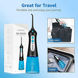 Water Dental Flosser Cordless for Teeth and Brace, 300ML Portable Dental Oral Irrigator, 3 Modes Water Flossing Pick, 4 Water Jet Tips IPX7 Waterproof Teeth Cleaner for Travel