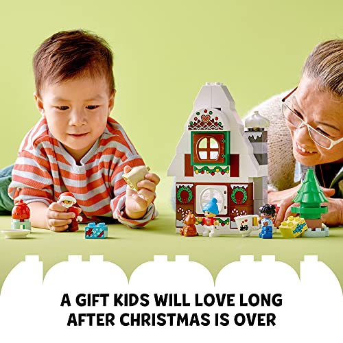 LEGO DUPLO Santa's Gingerbread House Building Set, Christmas Toy for 2 Year Old Boys and Girls, Includes Santa Claus Figure, Stocking Filler Idea, Great Gift for Toddlers, 10976