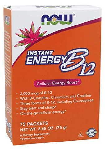 Now Foods Instant Energy B-12, 75 Packets (Pack of 2)