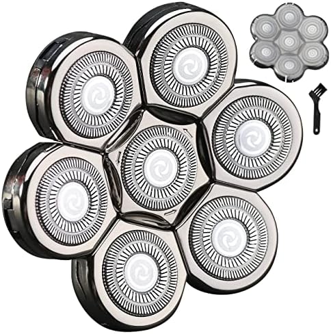 7 Blades Head Shaver Replacement Heads Electric Shaver Universal Replacement Blade Head Electric Razor for Men (7D Silvery)