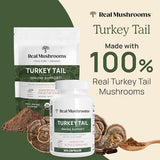 Turkey Tail Capsules - Organic Mushroom Supplement with Potent Turkey Tail Mushroom Extract for Gut, Energy, Brain, & Immune Support - Vegan Mushroom Extract, Non-GMO, 200 Caps