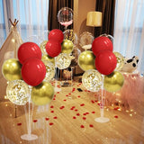 ZJDHPTY Red and Gold Balloon Stand Centerpiece Table Decorations for 49ers Party Birthday Graduation Wedding Mother's Day Anniversary Christmas New Year's Eve Party Decorations(Red gold set4)