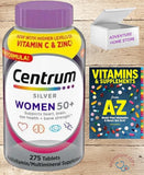 Centrum Silver Women 50+ Multivitamin, 8 Months Supply, 275 Tablets + Exclusive Vitamin Guide Free Book Cannot Sold Separately (Pack 1BOTTLE)