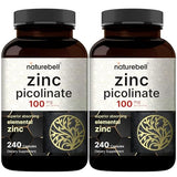 NatureBell Zinc Picolinate 100mg, 480 Count Capsules - Supports Immune System and Enzyme Function