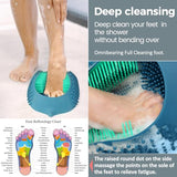JIALEYA Lu-lala Shower Foot Scrubber - Portable Manual Foot Massager Cleaner Care for Soothe Feet Neuropathy Achy, Improve Foot Circulation - Wet and Dry use (Blue-Green)