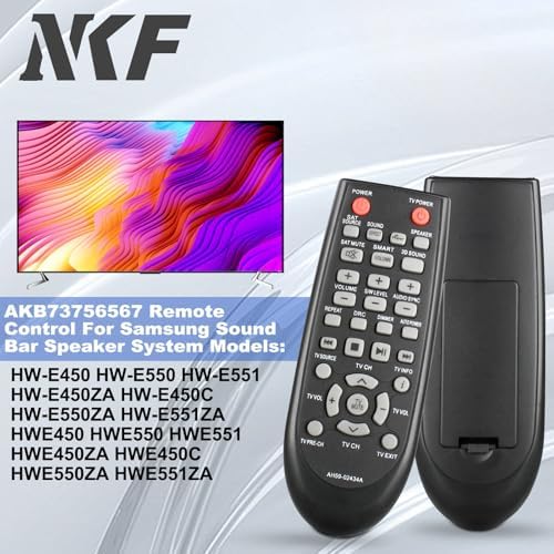 AH59-02434A Remote for Samsung SoundBar Speaker System - No Programming Needed, Replacement Remote for Samsung Sound Bar Speaker System Models HW-E450 HW-E550 HW-E551