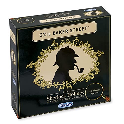 GIBSON Baker Street Detective Board Game | Sherlock Holmes Game for Adults & Kids | Crime Murder Mystery | Ages 10+, 2-6 Players 221b