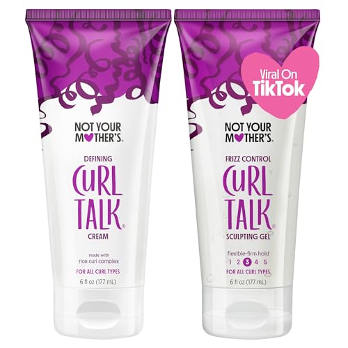 Not Your Mother's Curl Talk Frizz Control Sculpting Gel & Defining Cream (2-Pack) - 6 fl oz - Formulated with Rice Curl Complex - All Curly Hair Types