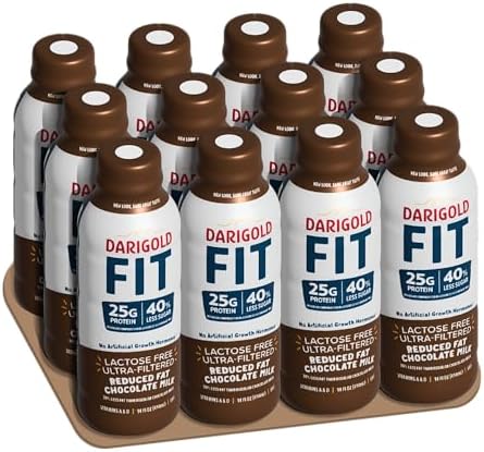 Darigold High Protein Milk 2 Percent - Ultra-Filtered, Low Fat, Lactose Free Chocolate Milk - 25g Protein, 40% Less Sugar - 14oz Bottles, 12 Pack (Chocolate Milk)