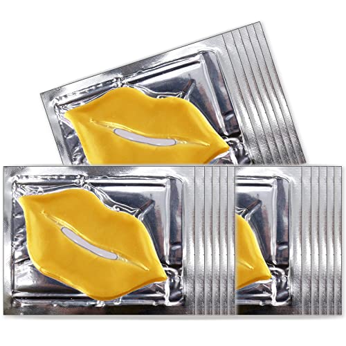 Permotary 30 PCS Collagen Lip Mask Crystal Lip Care Gel Pads for Moisturizing & Reducing Chapped, Smoothing Lip Fine Lines-Lip Patches for Firms & Hydrate and Plump Your Lips