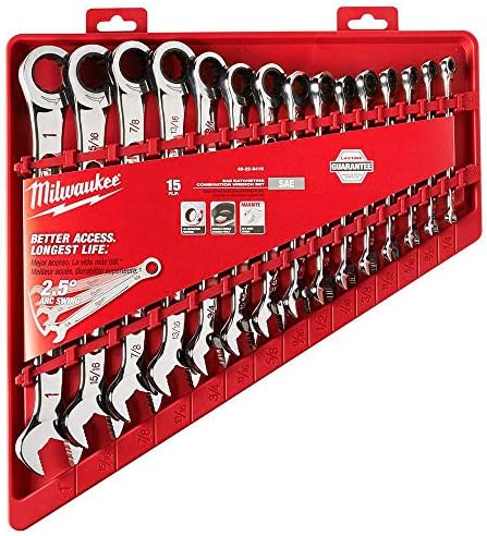 Milwaukee Electric Tools MLW48-22-9416 Ratcheting Combination Wrench Set - SAE