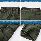 Jessie Kidden Mens Outdoor Casual Expandable Waist Lightweight Water Resistant Quick Dry Fishing Hiking Shorts #6222-Army green,30