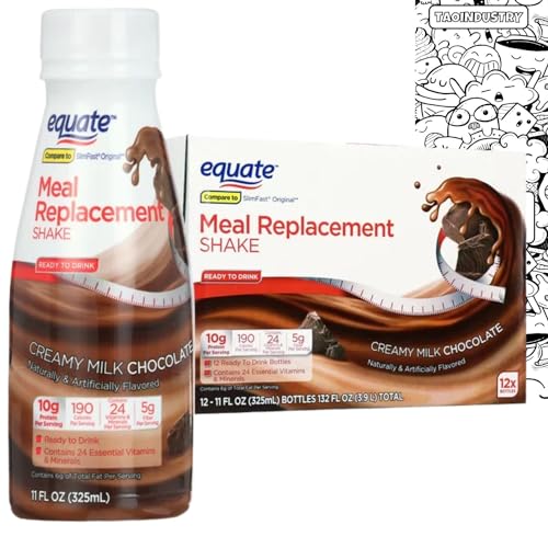 Equate Creamy Milk Chocolate Meal Replacement Shake 11 Fl Oz. Bottle, 6 Counts. Free TAOindustry bookmark