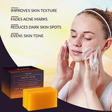 VALITIC 2 Pack Kojic Acid Vitamin C & Retinol Soap Bars for Dark Spot & A Pair Of Black Exfoliating Gloves for Body Scrubs