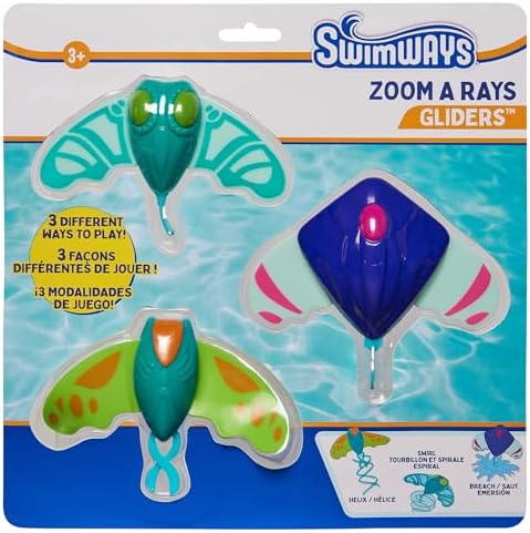 SwimWays Zoom-A-Rays Water Toys, Kids Pool Toys for Swim Training, Diving Toys & Outdoor Games for Kids Aged 5 & Up, Pack of 3 Kids Toys