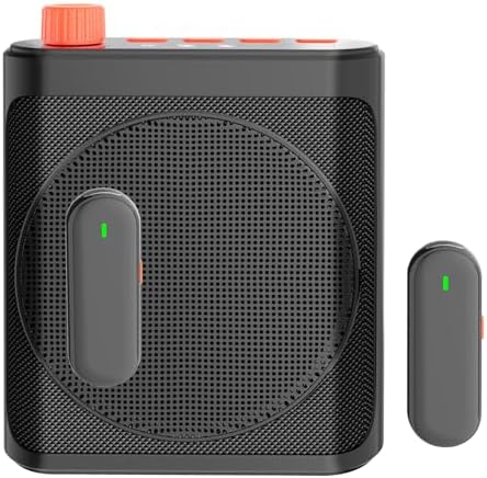 Wireless Voice Amplifier with Wireless Lavalier Microphone, Mini Portable Rechargeable with Personal Wired Bluetooth Microphone for Teachers, Speakers, Trainers, Tour Guides, Coaches