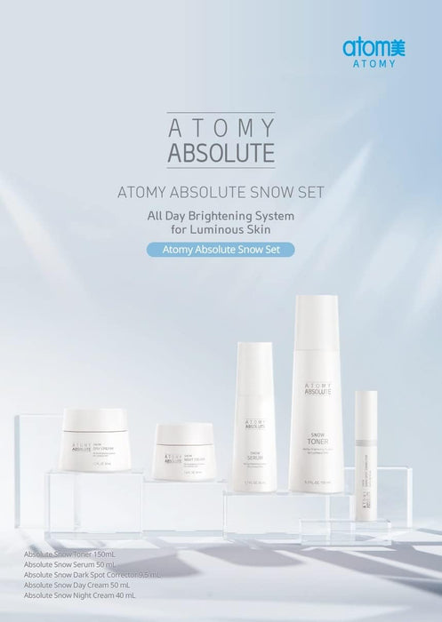 ATOMY Absolute Snow Set All Day Skin Care Set Cream Toner Serum