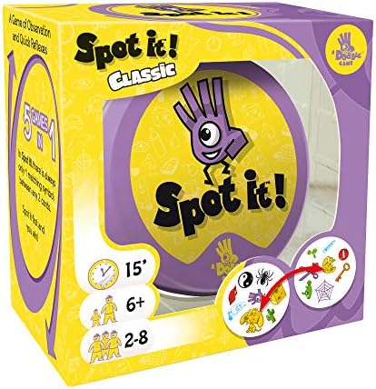 Zygomatic Spot It! Classic - Award-Winning Card Game with Endless Playability, Fast-Paced Observation Game for The Whole Family! Ages 6+, 2-8 Players, 15 Minute Playtime, Made