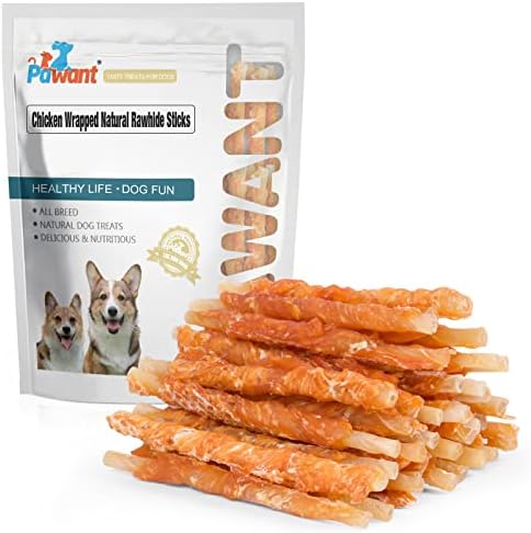 Chicken Wrapped Rawhides Dogs Treats Puppy Training Snacks Sticks Dog Chews 2lb