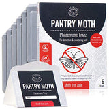 Pantry Moth Glue Traps for House Pantry, Pantry Moth Traps for Food and Cupboard Moths, Pantry Moth Trap 6-Pack, Pantry Moth Traps with Pheromones Prime Pest and Pantry Moth Pheromone Trap