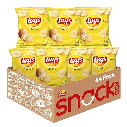 Lay's Potato Chips, Classic, 1.5 Ounce (Pack of 64)