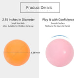 MoonxHome Ball Pit Balls for Toddlers, BPA Free Crush Proof Plastic Toy Balls for Ball Pit, Ideal Gift for Christmas Balls for Play Tent 2.15 Inch Pack of 100 White Light-Grey Light-Pink