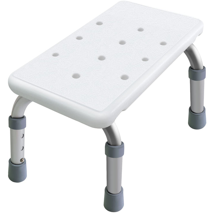 Aliseniors Step Stool with Non-Skid Platform, No Assembly Rubber Fee Adjustable Foot Stool, Medical Step Stools for Kitchen, Toilet and Bedside, Holds up to 330 lbs