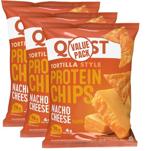Quasts Nacho Cheese Tortilla Style, Protein Chips 1.1 Oz (Pack Of 3) Nacho Cheese Protein Chips