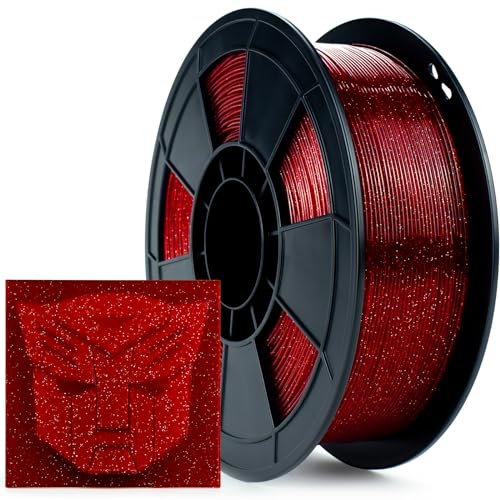ZIRO Glitter PLA Filament 1.75mm, 3D Printer Filament Shiny Sparkle pla with Glitter, Twinkle Series 1.75 1kg/2.2lbs, Dimensional Accuracy +/- 0.05mm, Fit Most FDM 3D Printers, Twinkling Red