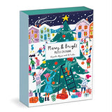 Galison Louise Cunningham Merry and Bright 12 Days of Christmas Advent Puzzle Calendar from Galison - Includes 12 80-Piece Puzzles, 5” x 7” Each, Unique Holiday Jigsaw Puzzle Set, Great Gift Idea