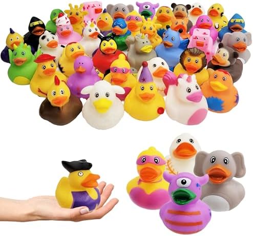 The Dreidel Company The Greatest Rubber Duck Assortment Rubber Duck Toy Duckies for Kids, Bath Birthday Gifts Baby Showers Classroom Incentives, Summer Beach and Pool Activity, 2" (Pack of 400)