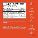 Dr Amen BrainMD Happy Saffron Plus - 90 Capsules - With Saffron Flower Extract, Curcumin & Zinc - Vegan, Gluten Free - 30 Servings