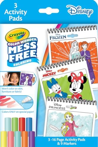 Crayola Disney Color Wonder Bundle (3 Pack), Mess Free Activity Pads & Markers, Toddler Coloring, Disney Gift for Kids, 3+